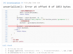 thinkphp出现unserialize(): Error at offset 0 of 1853 bytes